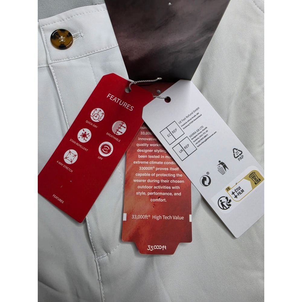 33,000ft Golf Shorts Men's 36 White 4-Way Stretch Quick-Dry Performance NWT - Picture 4 of 9